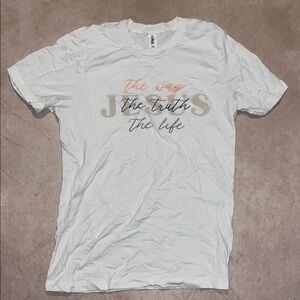 White Graphic Jesus T The Way The Truth The Life Cursive